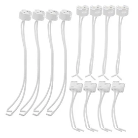 30 Pcs Ceramic Lightbulb Socket .3/Gu5.3/Mr16 Lamp Holder With Silicone Cord