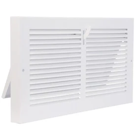Imperial White Metal Baseboard Register - Plate Damper