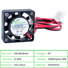 ACP2006 20mm DC5V 12V  2pin Micro cooling fan for micro equipment purifier drone