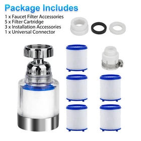 2/4Set Faucet Water Filter Tap Filtration Kitchen Sink Mount Purifier 360&deg;Rotate