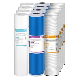 3-Stage 20"x4.5" PP GAC CTO Carbon Block Water Filter Whole House Cartridges Set