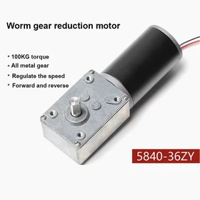 5840-36ZY100KG DC 12V/24V Worm Metal Gear Reduction Motor Self Lock Large Torque