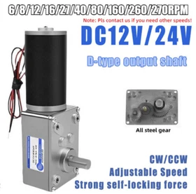 DC 12V/24V 6RPM~470RPM Worm Gear Motor Speed Adjustable DC Gear Motor 5840-31ZY