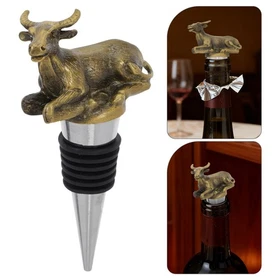 Zinc Alloy Bull Bottle Stoppers Reusable Decorative Leak Proof Wine Saver Caps
