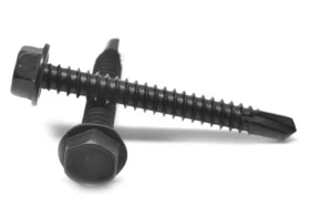 #10-16 x 1 3/4 Self Drilling Screw Hex Washer Hd #3 Point Stl Black Oxide #10-16 x 1 3/4 Self Drilling Screw Hex Washer Hd #3 Point Stl Black Oxide