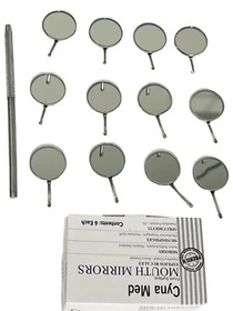 Professional 12 x Dental Mouth Mirror Heads Cone Socket #5 Plain + 1 Free Handle Professional 12 x Dental Mouth Mirror Heads Cone Socket #5 Plain + 1 Free Handle