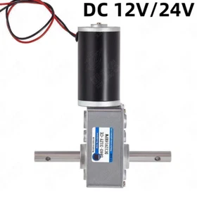 DC 12V 24V Gearbox Worm Turbo Double Shaft Gear Reduction Speed Motor 5840-31ZY
