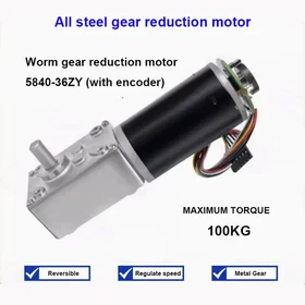 5840-36ZY Worm Gear DC Brush Motor High Torque MAX 100KG with Encoder CW/CCW