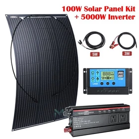400W Watts Solar Panel Kit / 30A Controller/ 5000W Inverter For Home RV Off-Grid