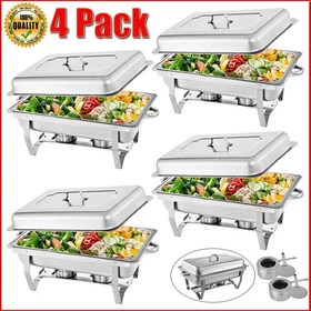 8 Pack Stainless Steel Chafer Chafing Dish Sets Catering Food Warmer 8 QT