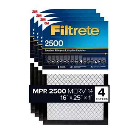 3M 2500 Series Filtrete Filter 4-pack SELECT SIZE 90 Days Of Effective Clear Air