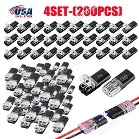 200pcs Double-Wire Plug-in Connector, Cable Clamp with Locking Buckle, AWG 18-22