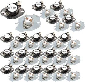 20 pcs Dryer Thermostat Thermal Fuse Cut-Off Kit for Whirlpool 1-7 CE-LE Series