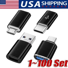 4-Pack USB3.0 Type C Female to USB Male Adapter OTG Micro USB to C Converter LOT