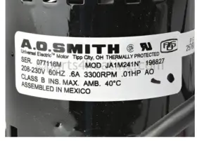 196827 A. O. SMITH Venter Motor Udx Udap Unit Heaters