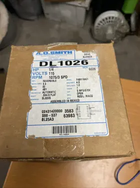 DL1026 A.O. SMITH MOTORS Rpm Blower Motor