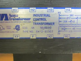 TA-2-81307 ACME ELECTRIC Control Transformer Cat #2