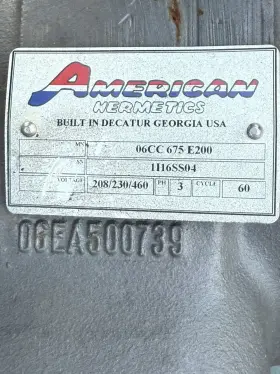 06CC675E200 AMERICAN HERMETICS Compressor Compound Cooling #2