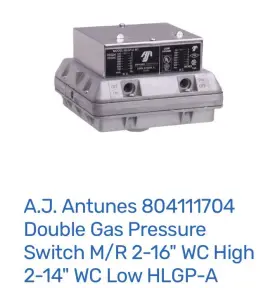804111704 ANTUNES CONTROLS/CROSSROADS Double Gas Pressure