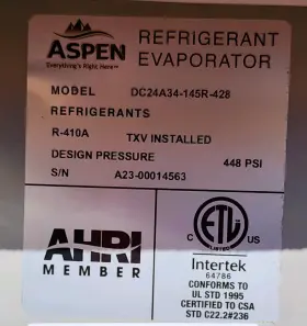 DC24A34-145R-428 ASPEN Refrigerant Evaporator