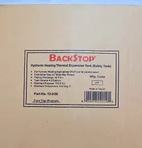 12-H30 BACKSTOP Hydronic Heating Thermal Expansion Safety