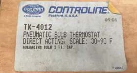 TK-4012 BARBER COLMAN Pneumatic Bulb Thermostat