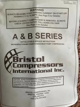 748002-2020-00 BRISTOL Heat Pump Ac Compressor Carrier #3