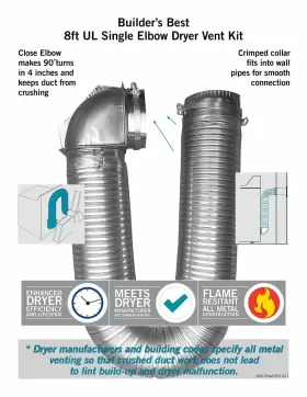 722048840188 BUILDERS BEST Saf Single Elbow Dryer Vent Duct #2