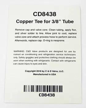 682248112662 C-D VALVE Pack Tee Connector Flare Access #2