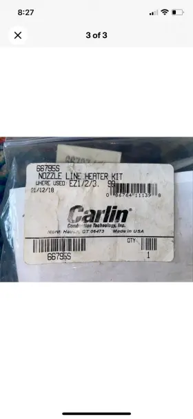 66795S CARLIN Nozzle Line Heater Burners Kit #3