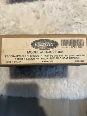 HH07ZE011 CARRIER Heat Pump Thermostat #2