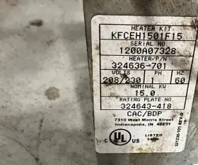KFCEH1501F15 CARRIER Heat Kit #3