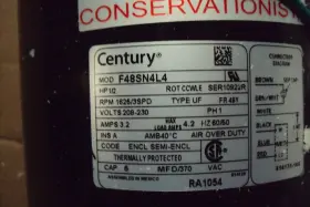 RA1054 CENTURY Motor Nameplate Rpm Ccwle Ac #2