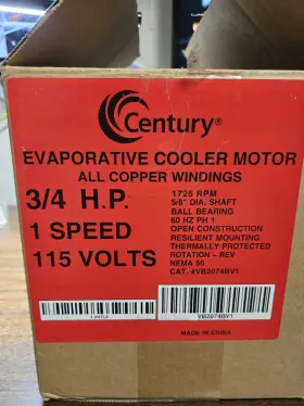 VB2074V1 CENTURY Evaporative Cooler Motor Auto Ball