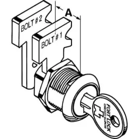 MFW23010-KD COMPX FORT Cabinet Drawer Bolt Locks Keyed