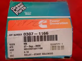 0307-1166 CUMMINS ONAN Relay Start Solenoid Label