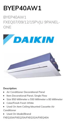 BYEP40AW1 DAIKIN Panel Box