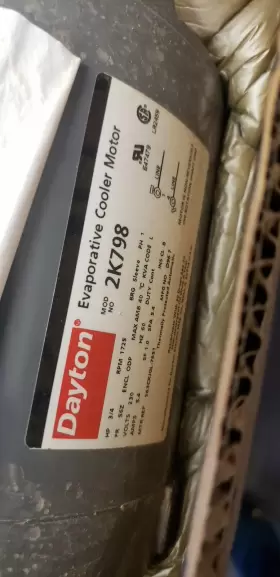 2K798 DAYTON Motor Evaporative Cooler Rpm