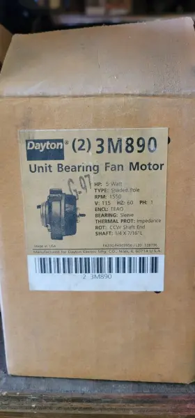 3M890 DAYTON Unit Bearing Fan Motor Ccw Teao