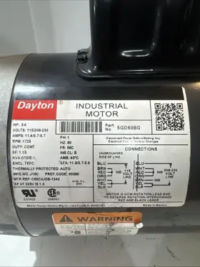 5GD60BG DAYTON Rpm Totally Enclosed Fan Nos