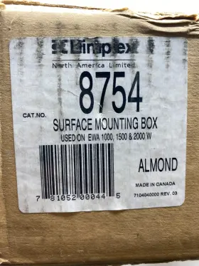8754 DIMPLEX Mounting Box Ewa Heaters