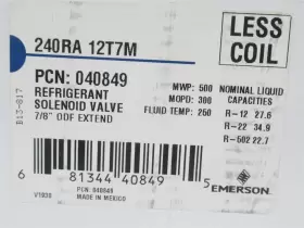 240RA-12T7M EMERSON Box Solenoid Valve Body Coil Odf #2