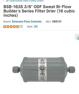 BOK-16-4S-HH EMERSON Bsb Flow Line Burnout Filter Drier