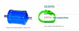 EK309S EMERSON Alco Ek Odf Line Drier Nos #2
