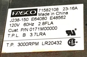 0171M00000 FASCO Jakel Inducer Blower Motor #3