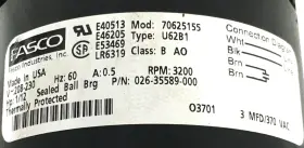 026-35589-000 FASCO Draft Inducer Blower Motor #3