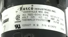 610672 FASCO Draft Inducer Blower Motor #3