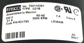 621793 FASCO Draft Inducer Blower Motor Rpm #3