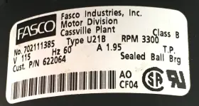 622064 FASCO Draft Inducer Blower Motor #3