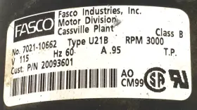 7021-10662 FASCO Draft Inducer Blower Motor #3